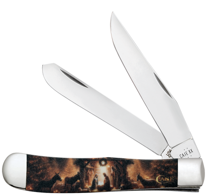 W.R. Case XX Knives Trapper Christmas Manger Scene 10643 Stainless Pocket Knife