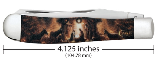 W.R. Case XX Knives Trapper Christmas Manger Scene 10643 Stainless Pocket Knife