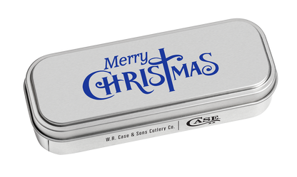 W.R. Case XX Knives Canoe Merry Christmas Navy Blue Bone 10644 Stainless Pocket Knife