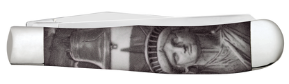 W.R. Case XX Knives Trapper Statue of Liberty Black & White Synthetic 10677 Stainless Pocket Knife