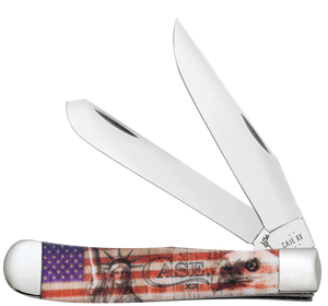 W.R. Case XX Knives Trapper Patriotic Red, White & Blue Color-infusion Synthetic 10678 Stainless Pocket Knife