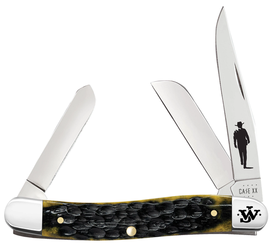 W.R. Case XX Knives John Wayne Stockman 10713 Olive Green Bone Stainless Pocket Knife