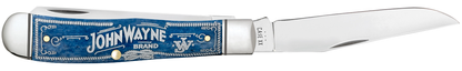 W.R. Case XX Knives Trapper John Wayne Brand Navy Blue Bone 10719 Pocket Knife