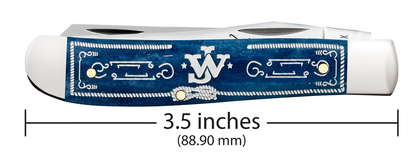 W.R. Case XX Knives Mini Trapper John Wayne Navy Blue Bone 10720 Stainless Pocket Knife
