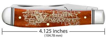 W.R. Case XX Knives Trapper John Wayne Chestnut Bone Stainless Pocket Knife 10721
