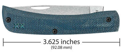 W.R. Case XX Knives Sod Buster Jr Blue Denim Micarta and White G10 Laminate 10808 S35VN Stainless Pocket Knife