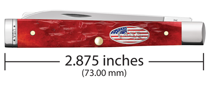 W.R. Case XX Knives Baby Doc Stars & Stripes Dark Red Bone 10847 Stainless Pocket Knife