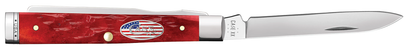 W.R. Case XX Knives Baby Doc Stars & Stripes Dark Red Bone 10847 Stainless Pocket Knife
