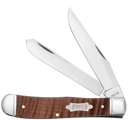 W.R. Case XX Knives Smooth Curly Maple Wood Trapper 10849 Stainless Pocket Knife