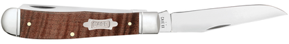 W.R. Case XX Knives Smooth Curly Maple Wood Trapper 10849 Stainless Pocket Knife