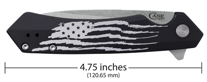 W.R. Case XX Knives Kinzua U.S. Flag 10857 Black Aluminum S35VN Steel Pocket Knife