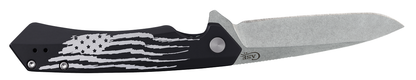 W.R. Case XX Knives Kinzua U.S. Flag 10857 Black Aluminum S35VN Steel Pocket Knife