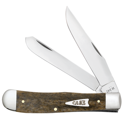 W.R. Case XX Knives Trapper SHOT Show Smooth Olive Green Bone 10865 Stainless Pocket Knife