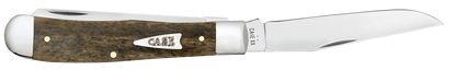 W.R. Case XX Knives Trapper SHOT Show Smooth Olive Green Bone 10865 Stainless Pocket Knife