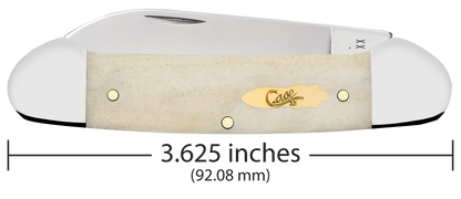 W.R. Case XX Knives Canoe Smooth Natural Bone 11023 Stainless Pocket Knife