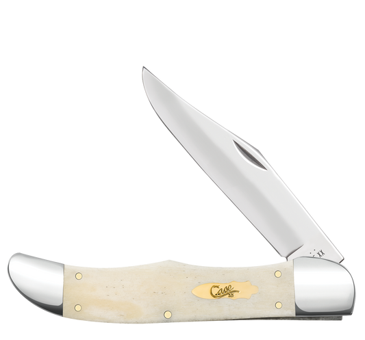 W.R. Case XX Knives Folding Hunter Smooth Natural Bone 11024 Stainless Pocket Knife