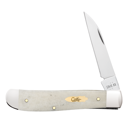 W.R. Case XX Knives Mini Trapper Smooth Natural Bone 11025 Stainless Pocket Knife