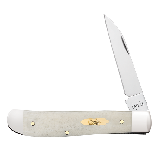W.R. Case XX Knives Mini Trapper Smooth Natural Bone 11025 Stainless Pocket Knife