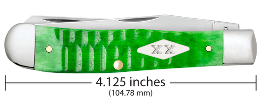 W.R. Case XX Knives Trapper Gator Jig Bright Green Bone 11440 Stainless Pocket Knife