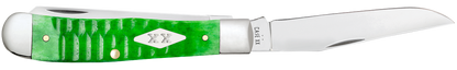 W.R. Case XX Knives Trapper Gator Jig Bright Green Bone 11440 Stainless Pocket Knife