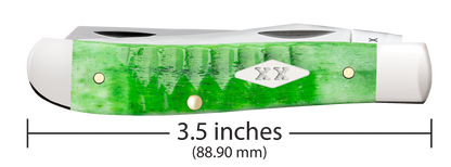 W.R. Case XX Knives Mini Trapper Gator Jig Bright Green Bone 11441 Stainless Pocket Knife