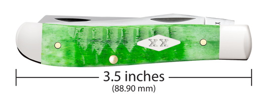 W.R. Case XX Knives Mini Trapper Gator Jig Bright Green Bone 11441 Stainless Pocket Knife