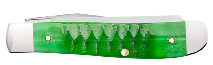 W.R. Case XX Knives Mini Trapper Gator Jig Bright Green Bone 11441 Stainless Pocket Knife