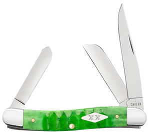 W.R. Case XX Knives Medium Stockman Gator Jig Bright Green Bone 11442 Stainless Pocket Knife
