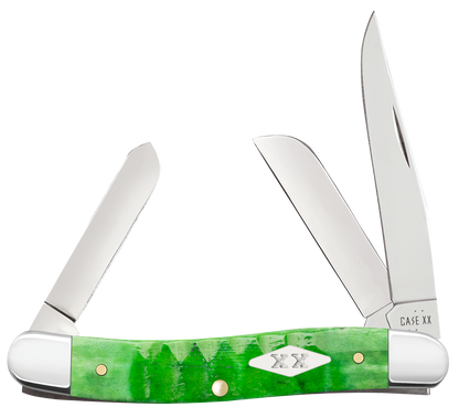 W.R. Case XX Knives Medium Stockman Gator Jig Bright Green Bone 11442 Stainless Pocket Knife