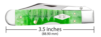 W.R. Case XX Knives Cheetah Cub Gator Jig Bright Green Bone 11446 Stainless Pocket Knife