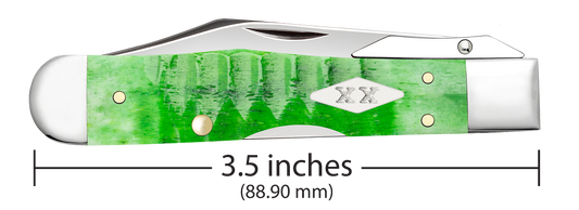 W.R. Case XX Knives Cheetah Cub Gator Jig Bright Green Bone 11446 Stainless Pocket Knife