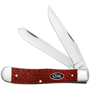W.R. Case XX Knives Trapper Dark Red Burlap Micarta 12270 Carbon Steel Pocket Knife