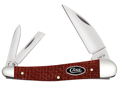 W.R. Case XX Knives Seahorse Whittler Dark Red Burlap Micarta 12276 Carbon Steel Pocket Knife