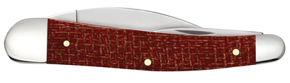 W.R. Case XX Knives Seahorse Whittler Dark Red Burlap Micarta 12276 Carbon Steel Pocket Knife