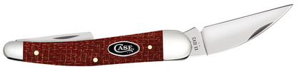 W.R. Case XX Knives Seahorse Whittler Dark Red Burlap Micarta 12276 Carbon Steel Pocket Knife