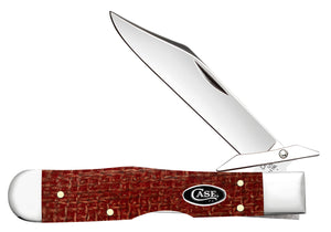 W.R. Case XX Knives Cheetah Cub Dark Red Burlap Micarta 12277 Carbon Steel Pocket Knife