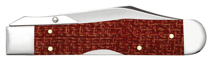 W.R. Case XX Knives Cheetah Cub Dark Red Burlap Micarta 12277 Stainless Pocket Knife