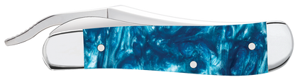 W.R. Case XX Knives Russlock Teal Swirl Kirinite 12292 Stainless Pocket Knife