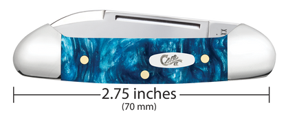 W.R. Case XX Knives Butterbean Teal Swirl Kirinite 12293 Stainless Pocket Knife