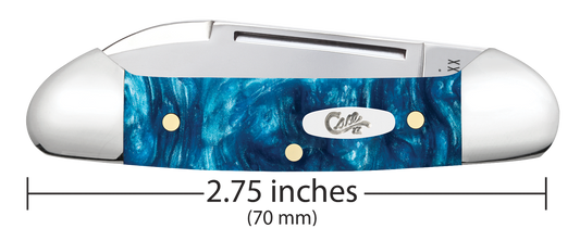 W.R. Case XX Knives Butterbean Teal Swirl Kirinite 12293 Stainless Pocket Knife