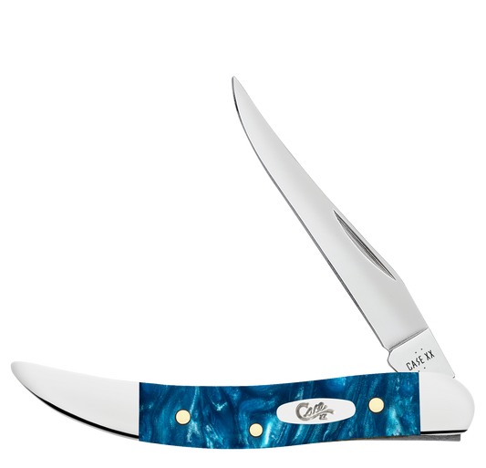 W.R. Case XX Knives Toothpick Teal Swirl Kirinite 12294 Stainless Pocket Knife