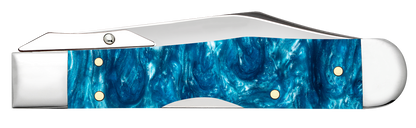 W.R. Case XX Knives Cheetah Cub Teal Swirl Kirinite 12296 Stainless Pocket Knife