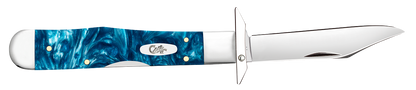 W.R. Case XX Knives Cheetah Cub Teal Swirl Kirinite 12296 Stainless Pocket Knife