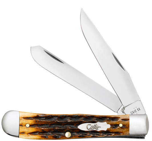 W.R. Case XX Knives Trapper Kinfolks Jig Molasses Bone 12770 Stainless Pocket Knife