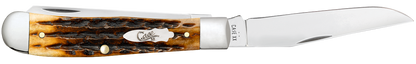 W.R. Case XX Knives Trapper Kinfolks Jig Molasses Bone 12770 Stainless Pocket Knife