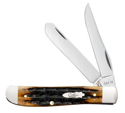 W.R. Case XX Knives Mini Trapper Kinfolks Jig Molasses Bone 12771 Stainless Pocket Knife