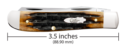 W.R. Case XX Knives Mini Trapper Kinfolks Jig Molasses Bone 12771 Stainless Pocket Knife