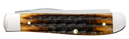 W.R. Case XX Knives Mini Trapper Kinfolks Jig Molasses Bone 12771 Stainless Pocket Knife