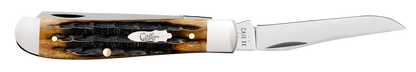W.R. Case XX Knives Mini Trapper Kinfolks Jig Molasses Bone 12771 Stainless Pocket Knife
