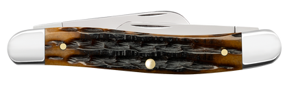 W.R. Case XX Knives Medium Stockman Kinfolks Jig Molasses Bone 12772 Stainless Pocket Knife